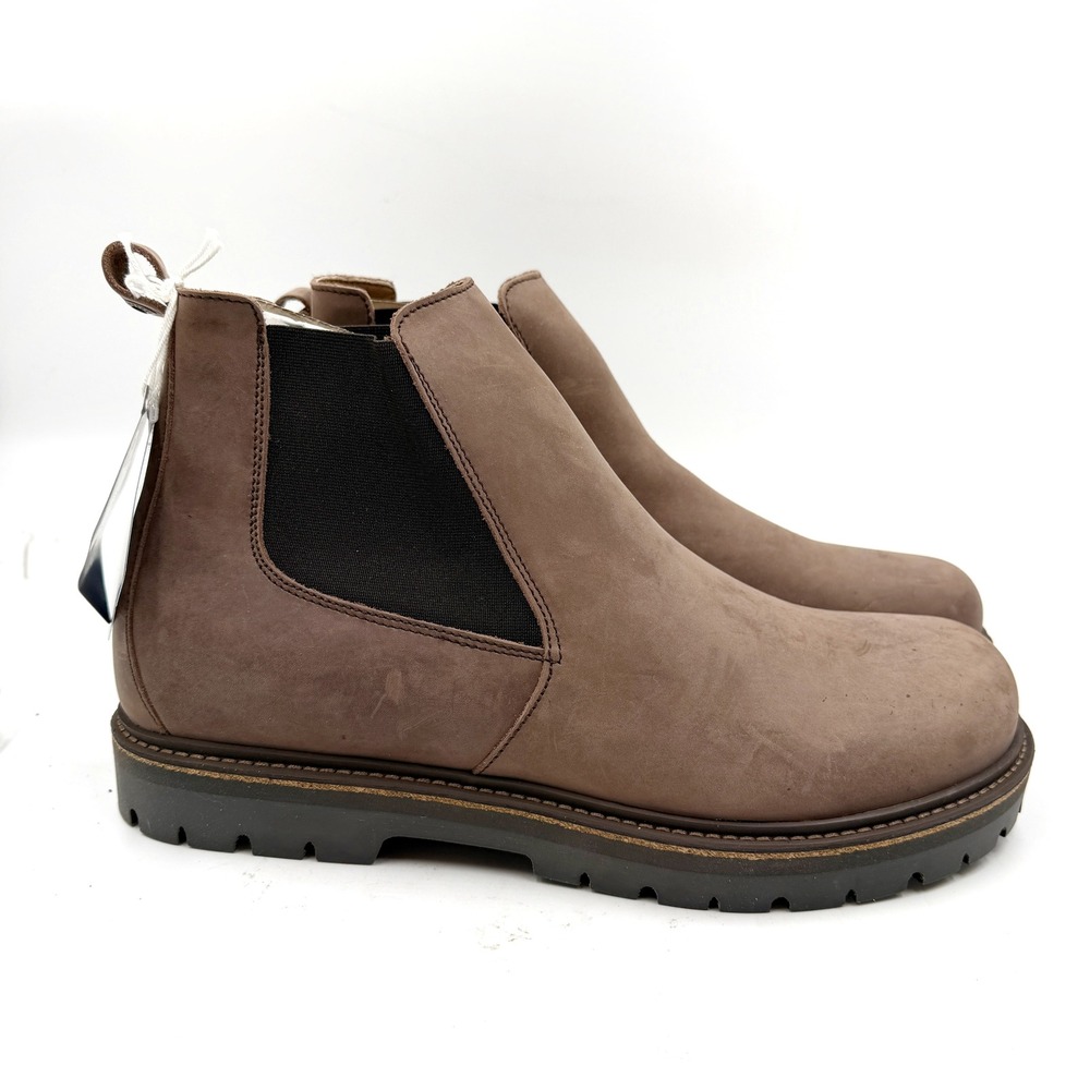Birkenstock Stalon Chelsea Boots Brown Leather Water Repellent Mens Sz 12 US